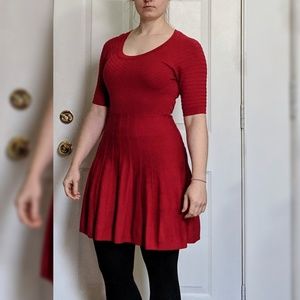 Red ribbed Candie's A-line dress size medium